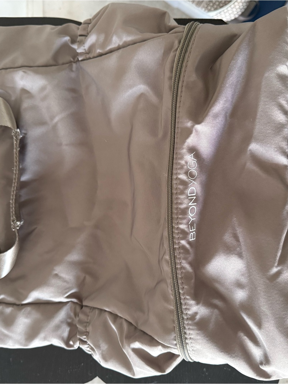 Beyond Yoga Shiny Taupe Puffer Backpack